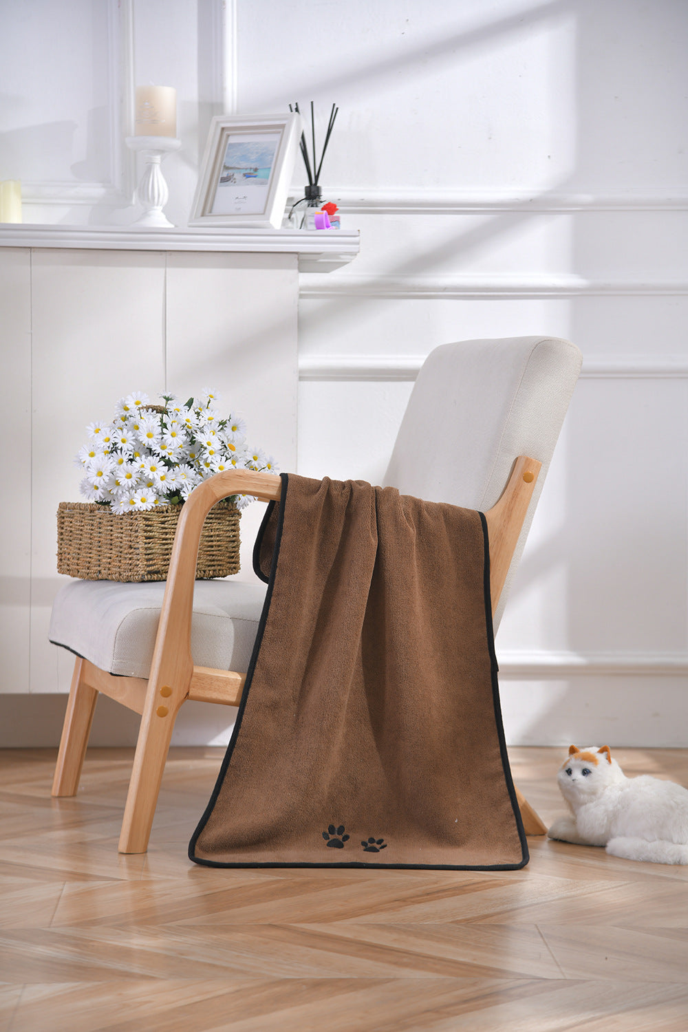 Serviette en microfibre imprimée couleur solide