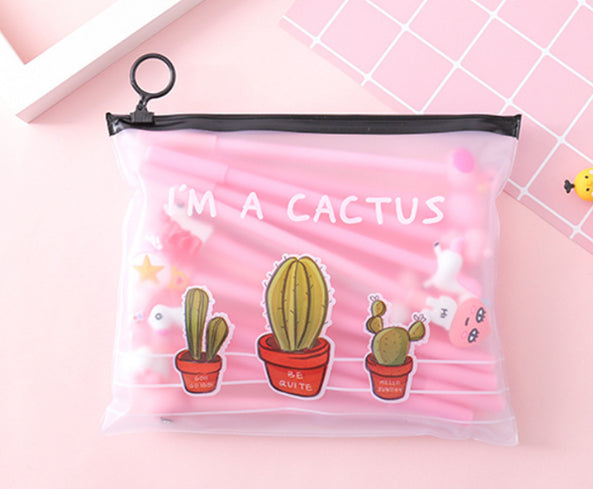 20 Cute Caricature 0.5 Stylos Noir Neutre avec boîtier en stylo