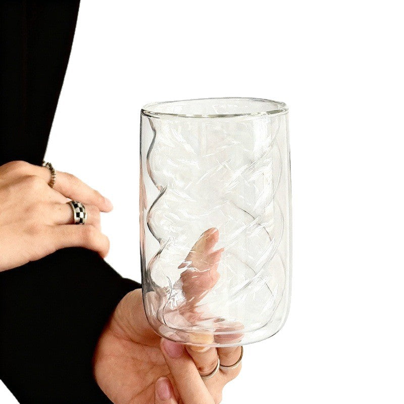 Coupe en verre à double paroi à haute résistance aux températures