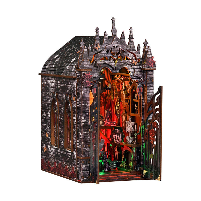 Longue nuit Dark Fortress Bookend DIY Cottage Miniature Assemblage Toy