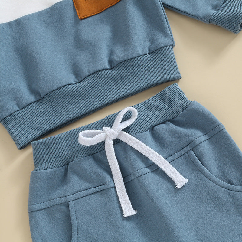 Drawstring Pockets Sweatshirt and Sweatpants 2 Piece Set