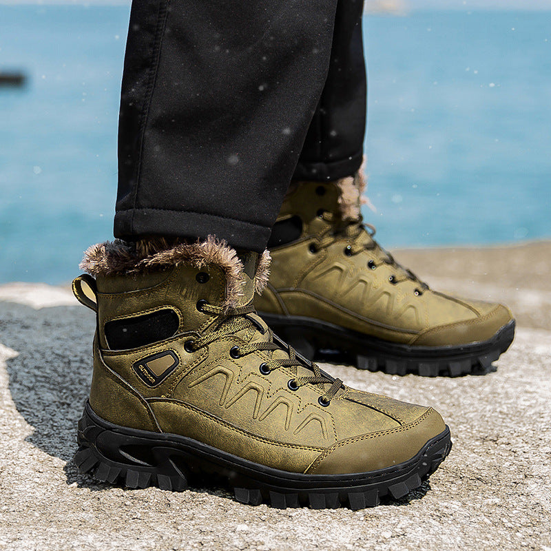 Chaussures de coton d'extérieur haut de gamme pour hommes Plus Taille chaude