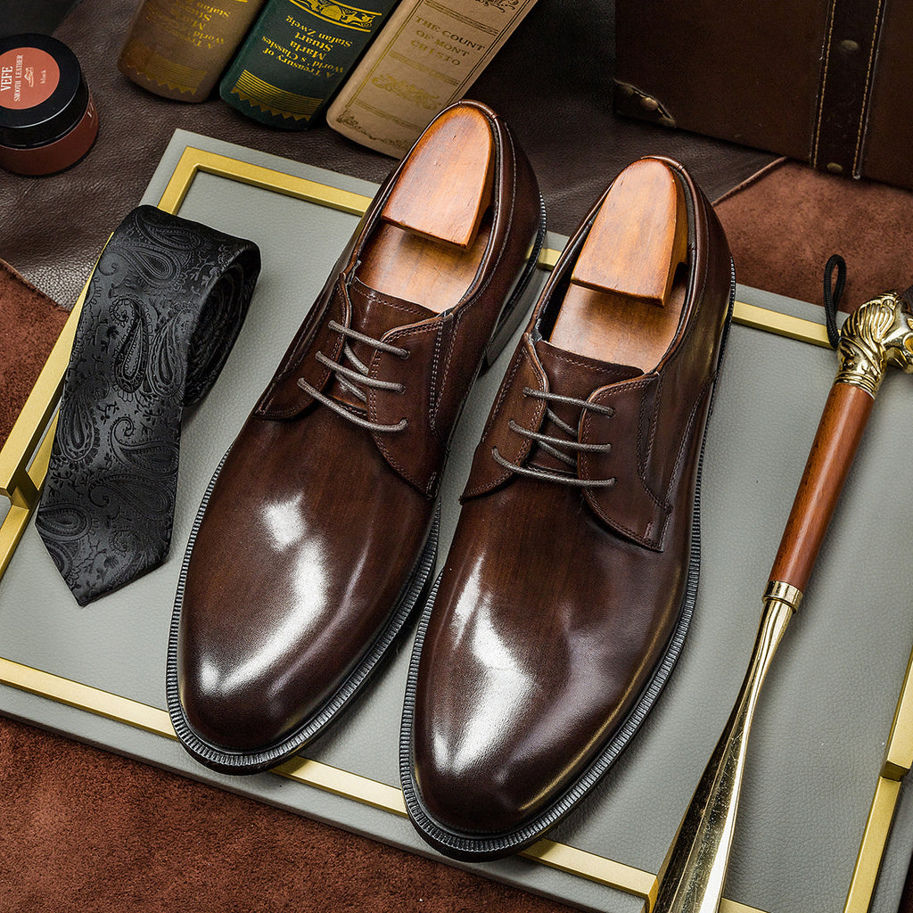 Chaussures en cuir pour hommes de style coréen