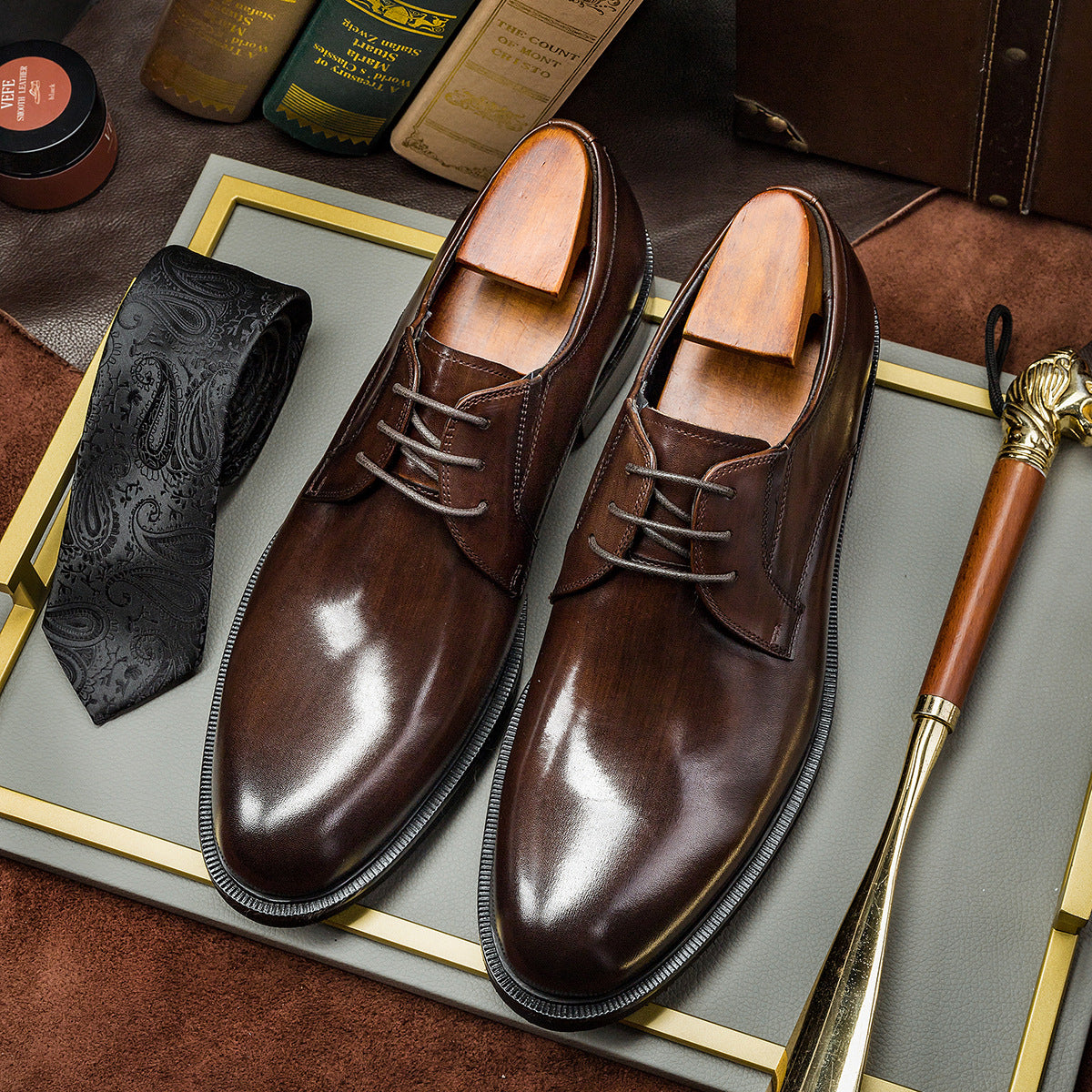 Chaussures en cuir pour hommes de style coréen