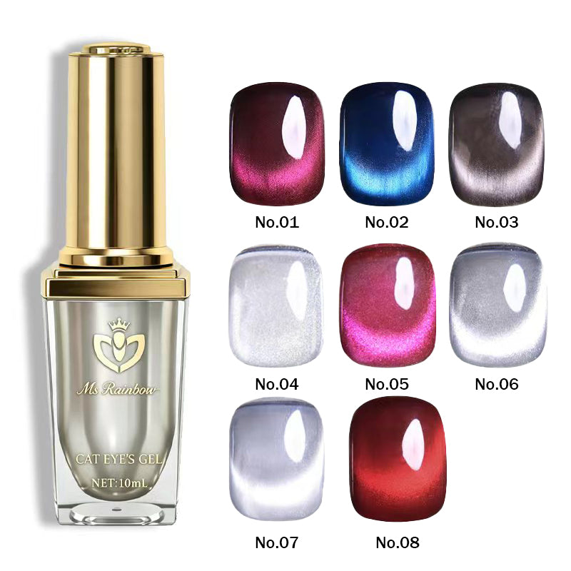 Ms Rainbow Starry Series 05 Cerise Rouge Chat Eye Gel Polonais