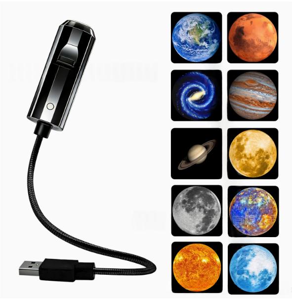 Portable USB Starry Sky Projection Night Light avec des diapositives interchangeables