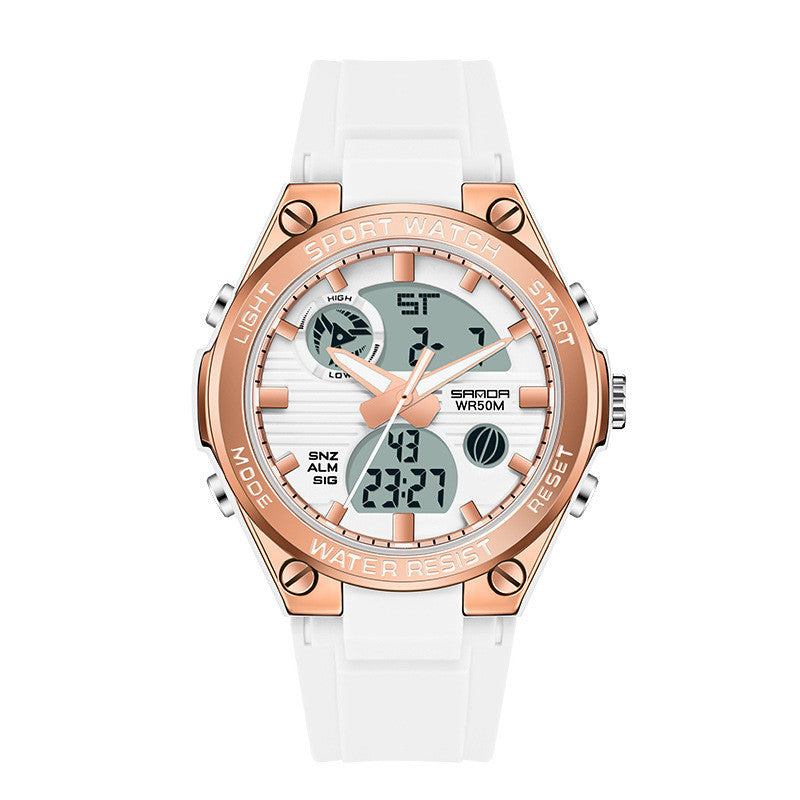 Homme double affichage étanche couple lumineux montre électronique de sport