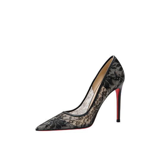 Talons hauts en dentelle pour femmes de plus grande taille