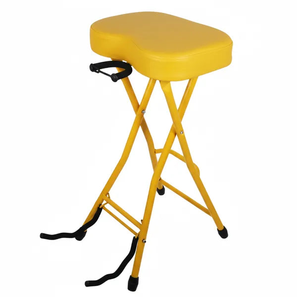 Tabouret de guitare 5 Core 3.15" Chaise rembourrée Siège pliable de musique de service lourd construit dans pied repose Gu