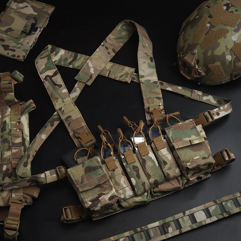 Camouflage Multi-fonctionnel Harnais de poitrine extensible avec pot de rangement accessoire