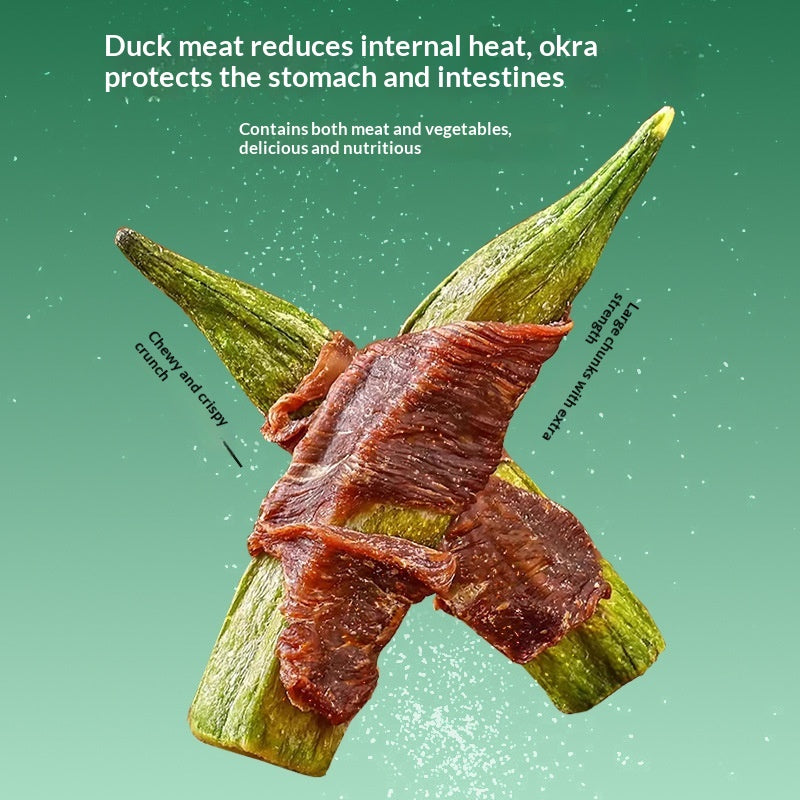 Chien d'animaux de compagnie traite les chews nutritifs de canard Okra
