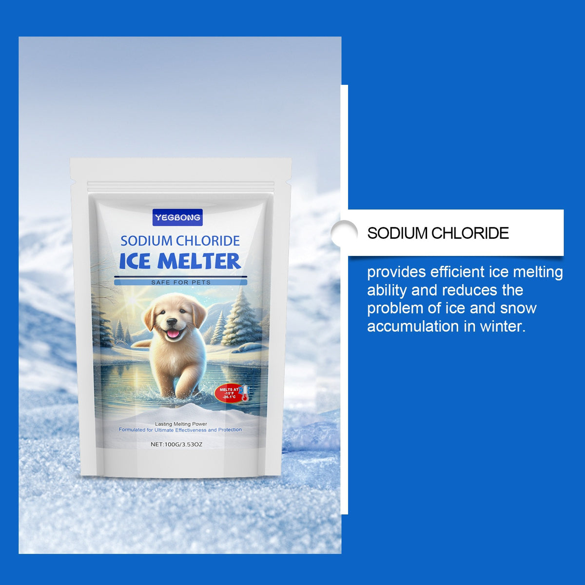 Agent de fonte de glace Yegbong adapté aux animaux de compagnie