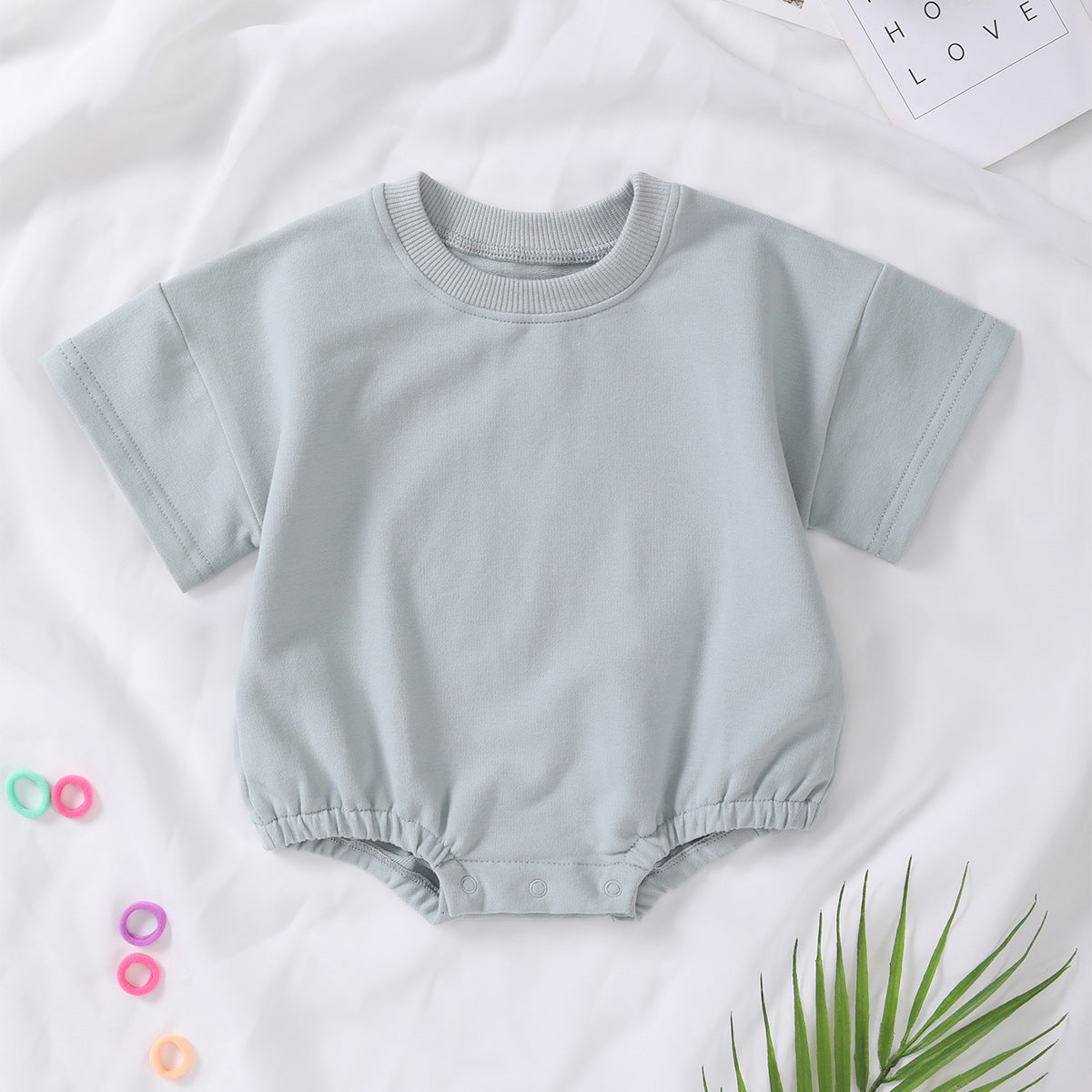Romper en coton biologique à manches courtes