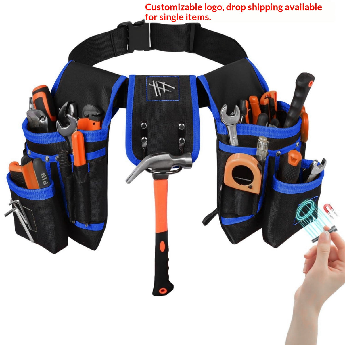 Toile épaissée Outil multi-fonctionnel Organisateur Électriciens Waist Bag