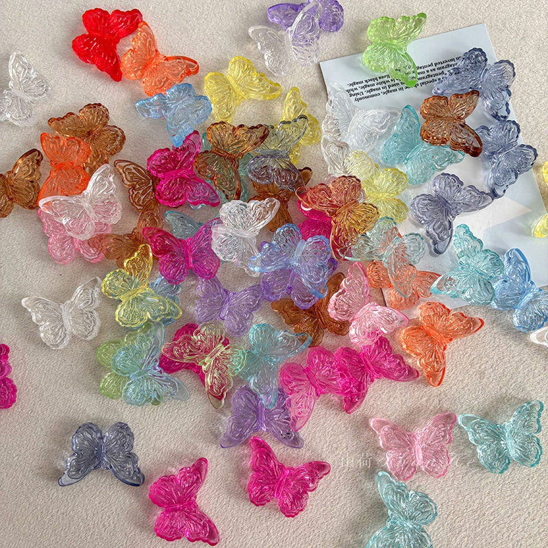 Perles de papillon acrylique détaillées