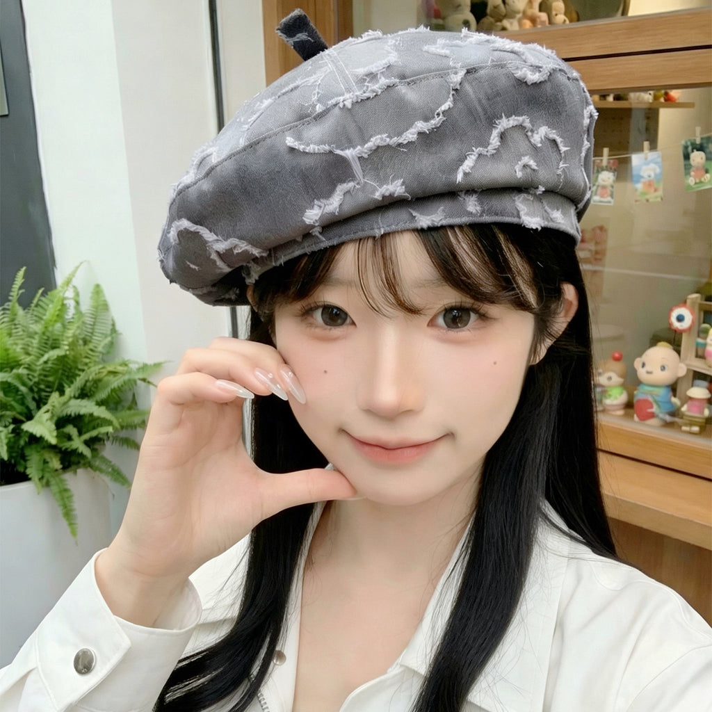 Casquette de Fedora de style floral Jacquard, rétro et décontractée