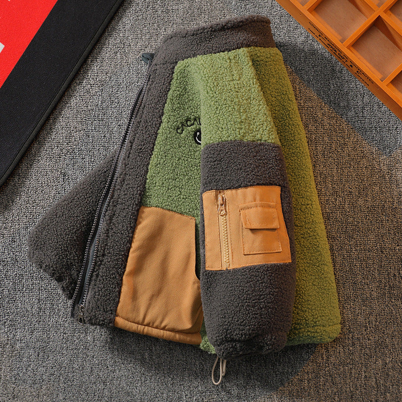 Couleur contrastante Laine d'agneau tendance chaud