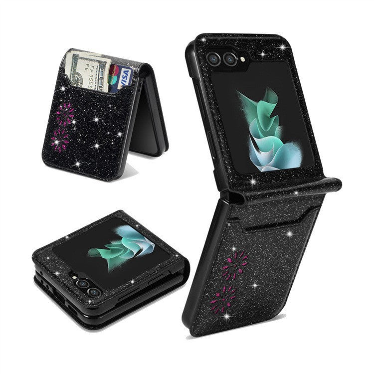Dossier de téléphone pliant Patchwork Retro Pattern Multi-card Flip