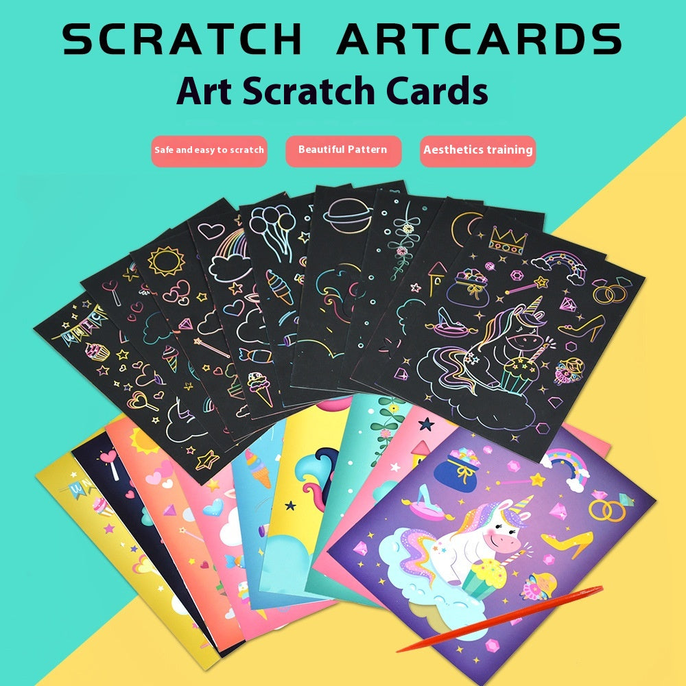 Diy Graffiti Supplies Suit Colorful Scraping Paper