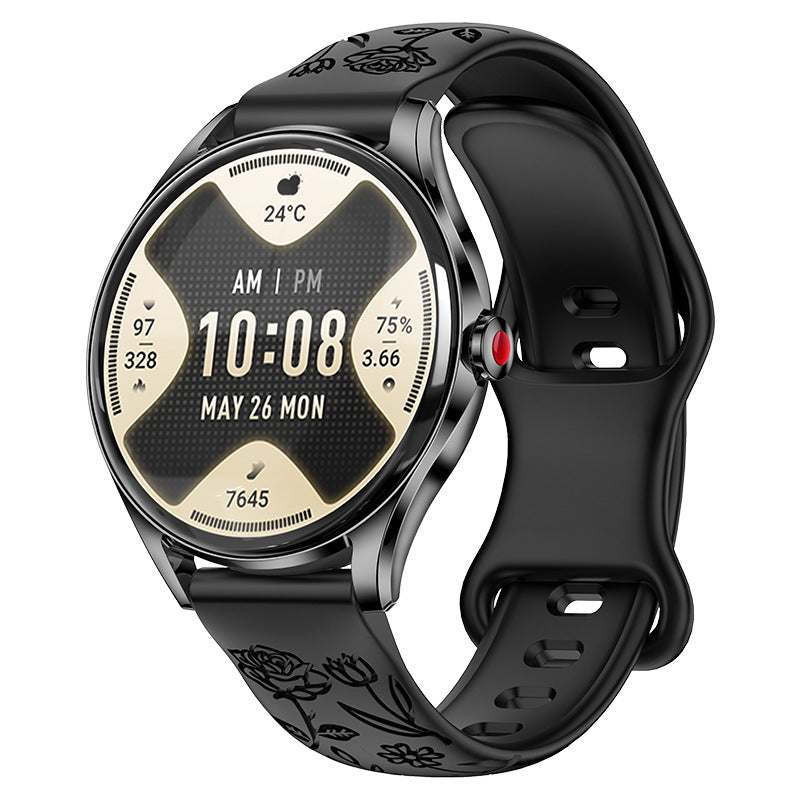 Smartwatch en acier inoxydable pour femmes avec surveillance de l'oxygène dans le sang