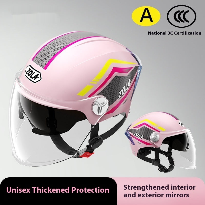 Moto de batterie pour hommes et femmes Quatre saisons Universal Sun Protection Half Helmet