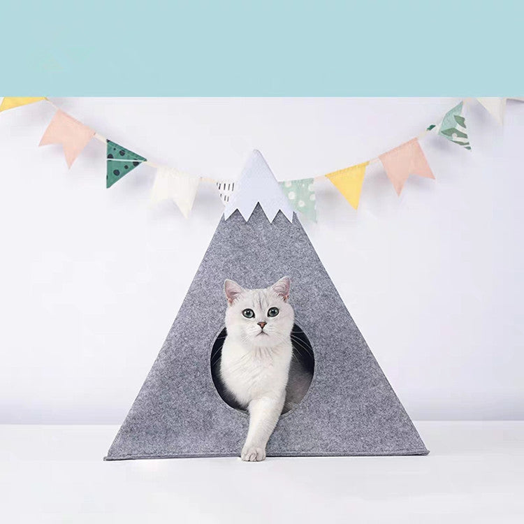 Forme de montagne de neige semi-fermée Felt Pet Kennel