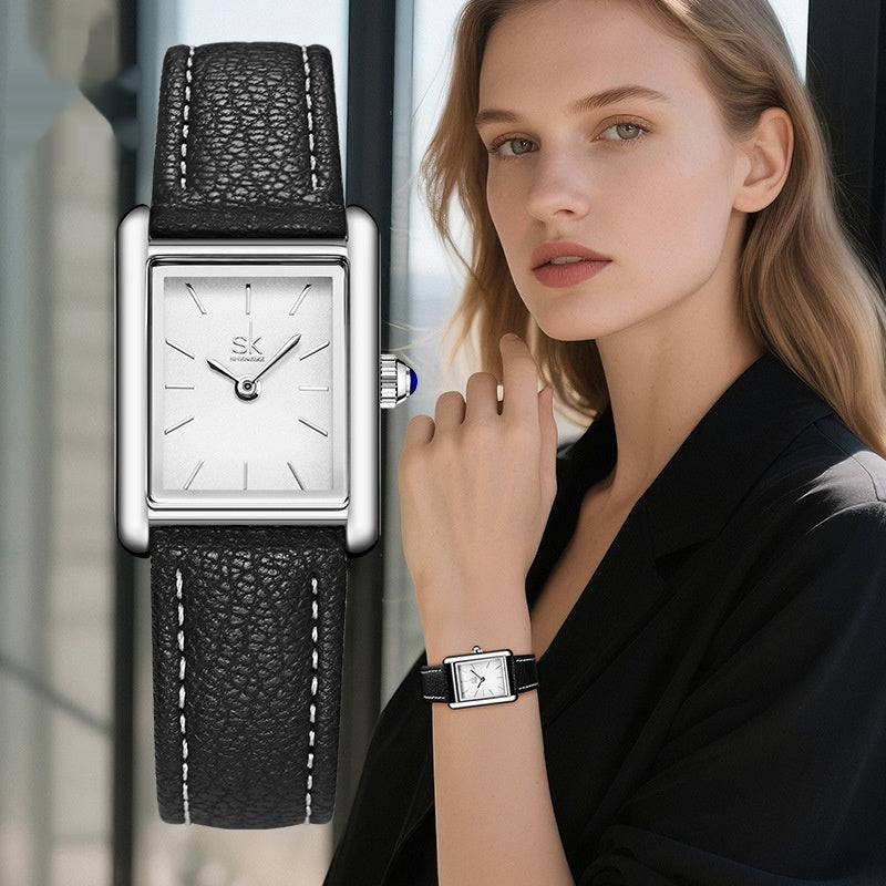 Montre Retro Minority Montre Mode Imperméable Quartz Montre Haute Sens Petite montre carrée