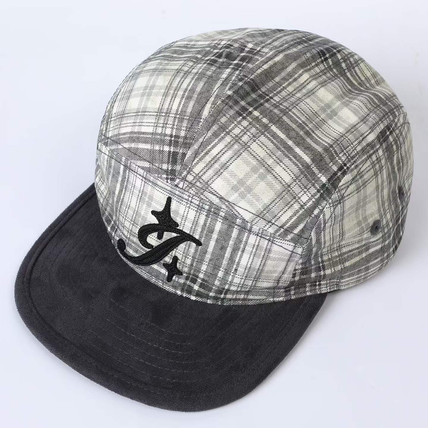 Broderie rayée Note musicale Star Color-block Casquette de baseball à large bord avec sty coréen