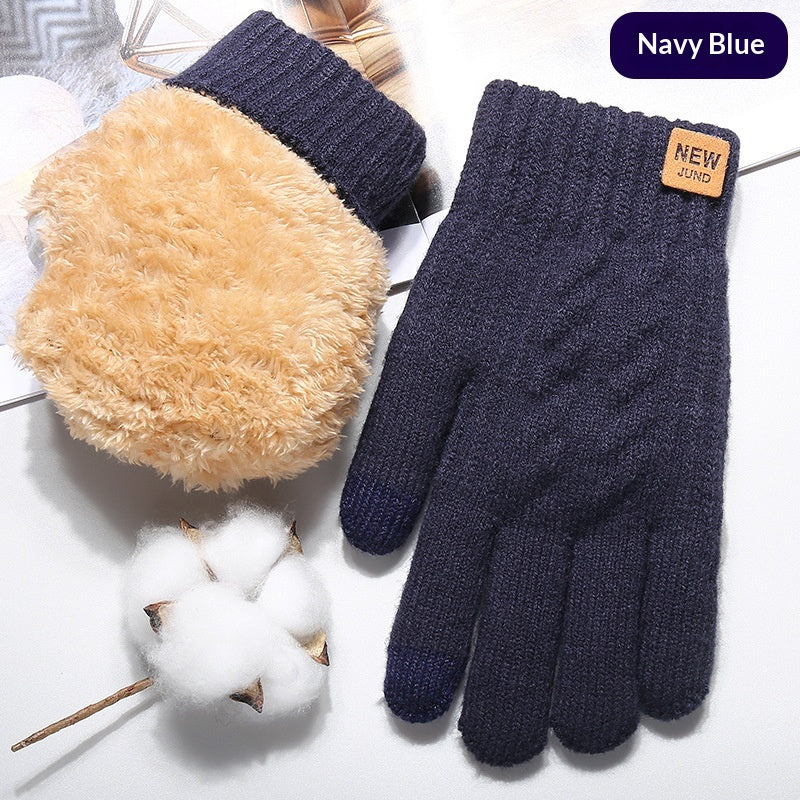 Gants à écran tactile d'automne et d'hiver pour les hommes avec doublure en polaire