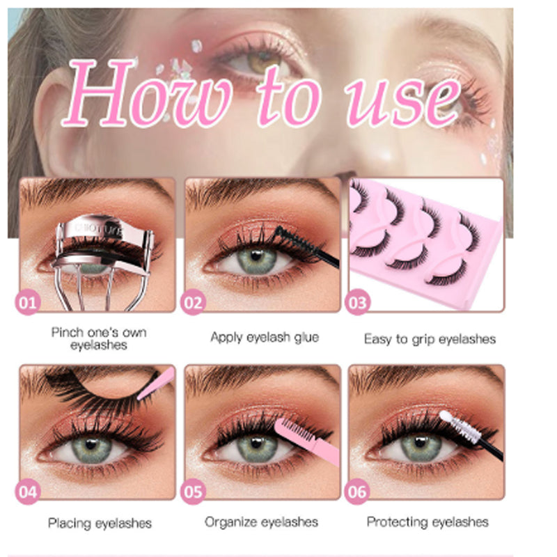 5 paires de faux cils cils Cluster d'extension