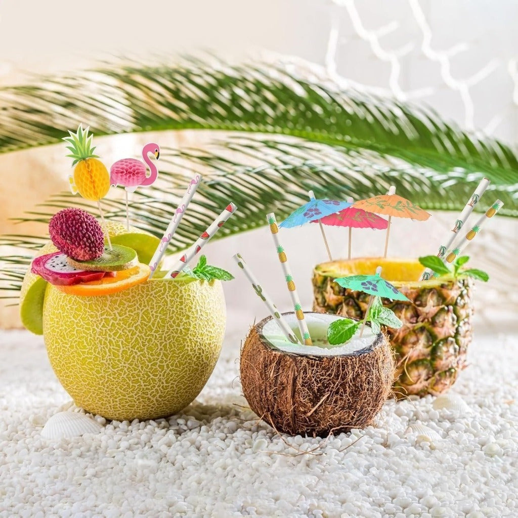 Ensemble de décoration de fête hawaïenne avec fleurs
