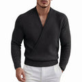 Sexy et élégant Col V profond Cross-front Knit Top à manches longues