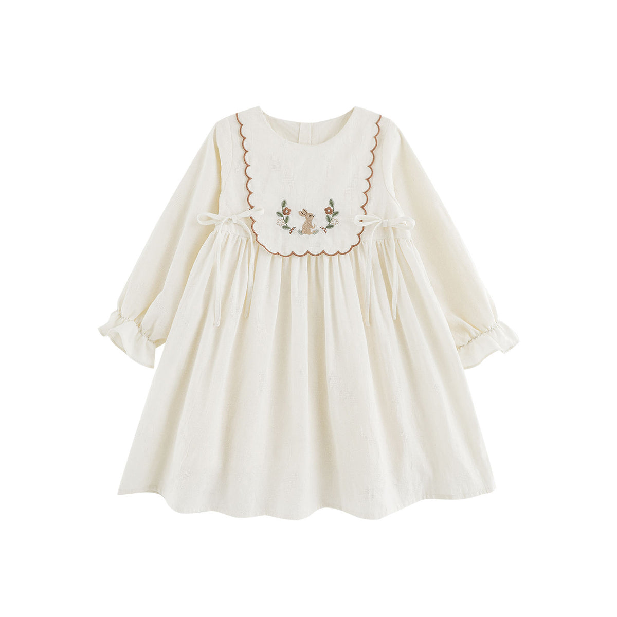 Automne Arrivée Robe de coton manches longues pour enfants