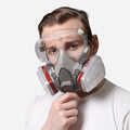 Masque respirateur double-cartridge gris-blanc