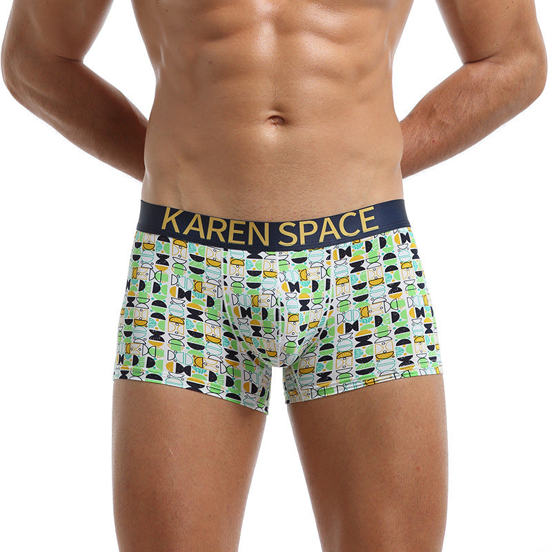 Boxers de mode en soie glacée imprimés