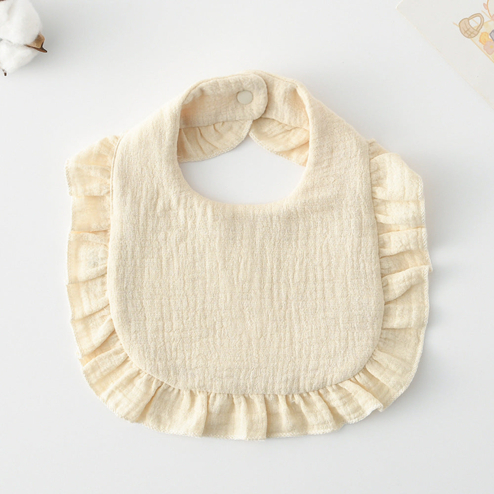 Bébé Bib Rufflé coton imprimé Gauze Dentelle Bib