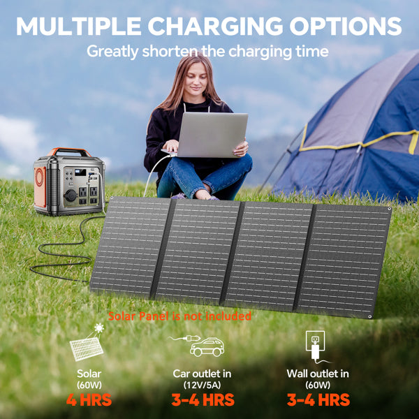 Powerbank 300w Portable Power Station avec panneau solaire 60w pour le camping générateur solaire 296