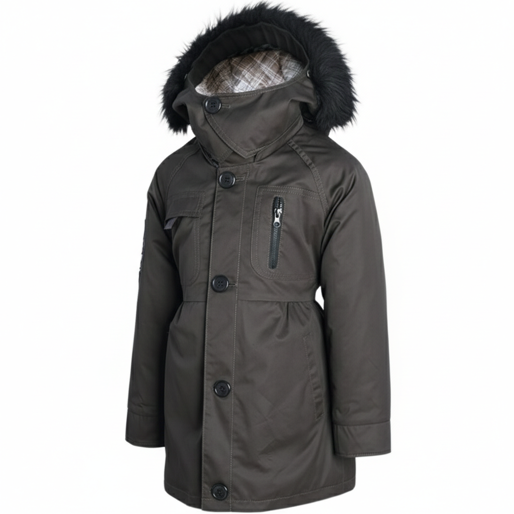 Filles Veste d'hiver chaude en manteau de parka à capuche à capuchon 2-7Y