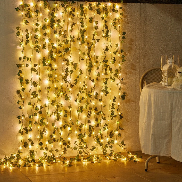 Artificial Leaves Simulated Copper Wire Lighting Chain Festival