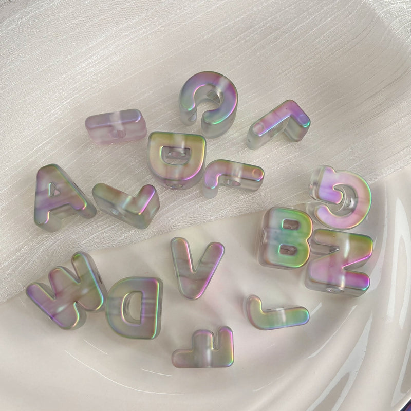Perles lettre acrylique Matte irisés