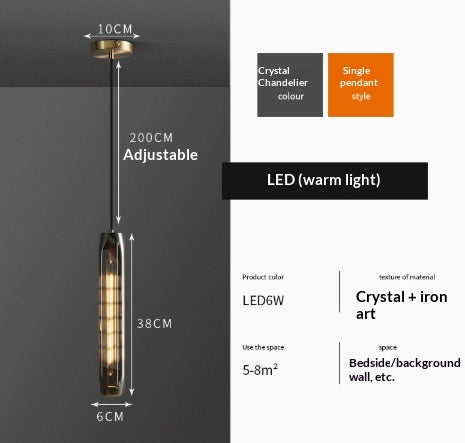 Mini pendentif en cristal abordable pour les salles à manger et comptoirs de bar