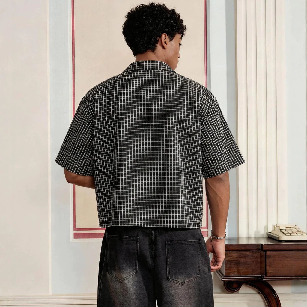 Chemise à manches courtes en Plaid Mode homme