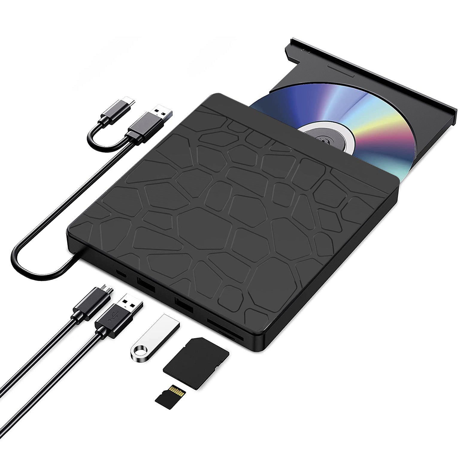 5-en-1 Multi-fonctions External Optical Drive Notebook Computer Recording Machine Plug-in E