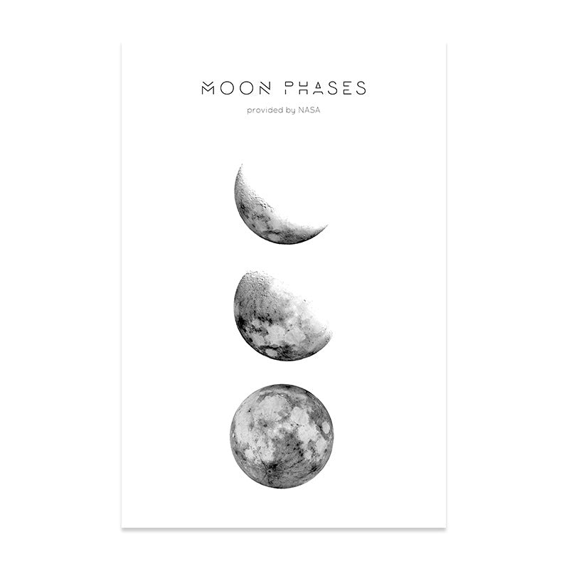 Black and White Solar Eclipse Canvas Print Creative Starry Sky Wall Art
