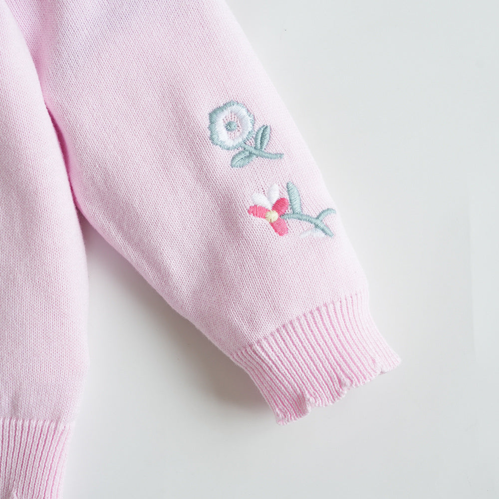 Lightweight embroidered floral cardigan for girls