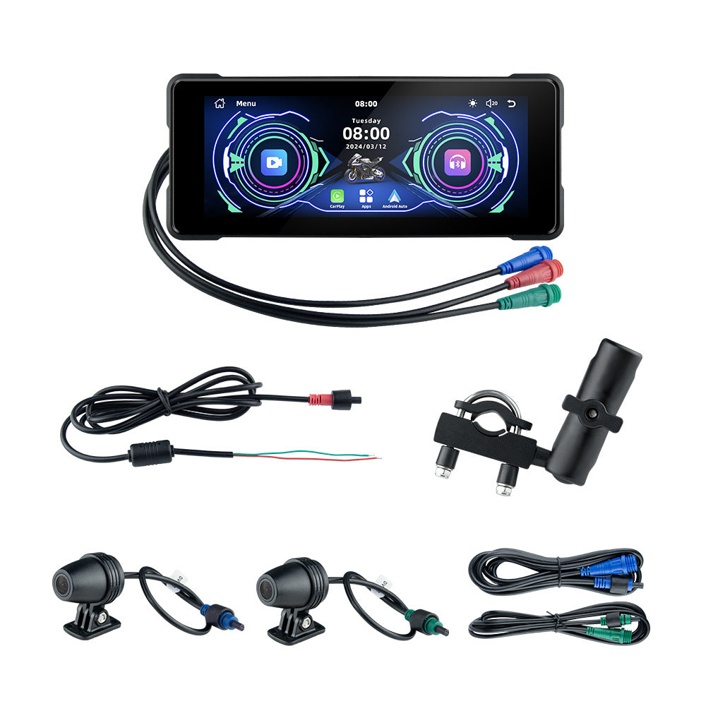 Moto sans fil Carplay Navigation Android Anto avant et arrière double Bluetooth caméra R