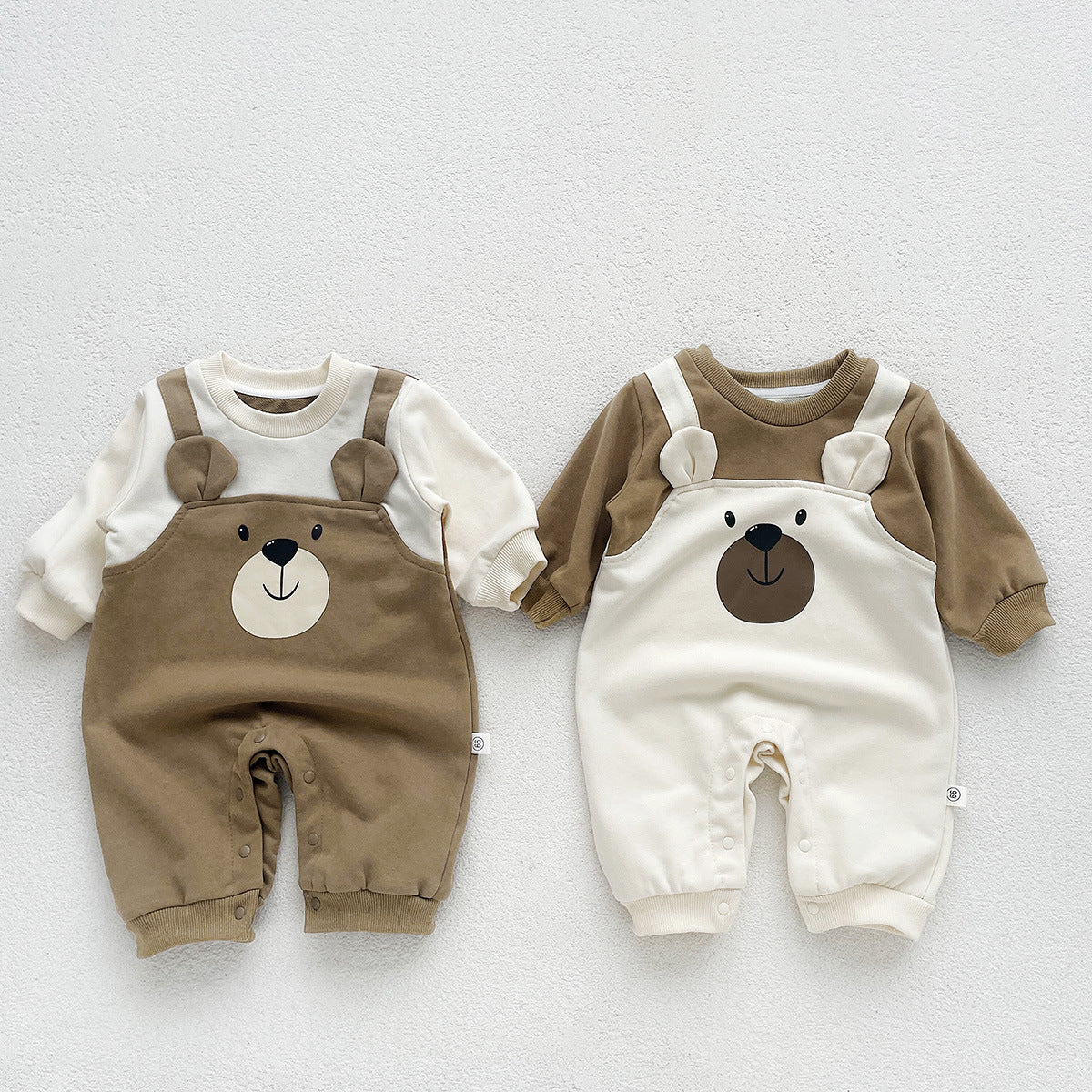 AutumnHiver Style Petit ours faux deux pièces manches longues Onesie