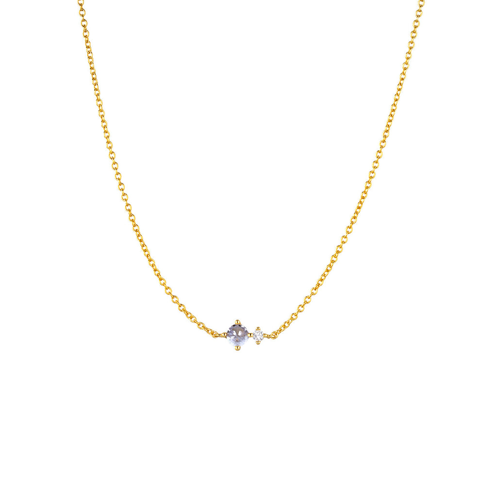 S925 Collier en argent sterling avec douze pendentifs en pierre de naissance