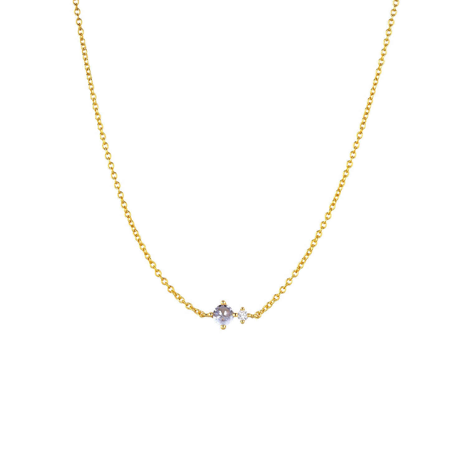 S925 Collier en argent sterling avec douze pendentifs en pierre de naissance
