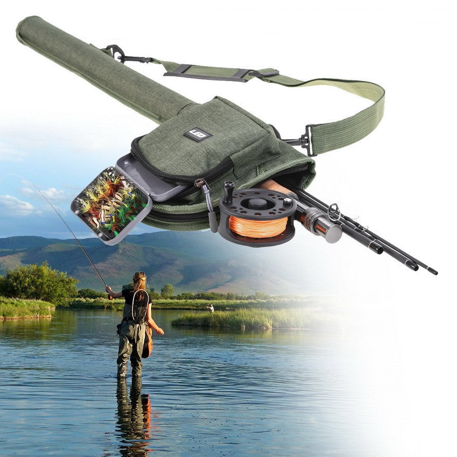 Toile Portable Fly pêche Rod sac en bobine Combo avec étui
